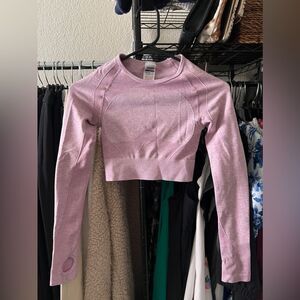 Gymshark Flex Sports Long Sleeve Pink Crop Top